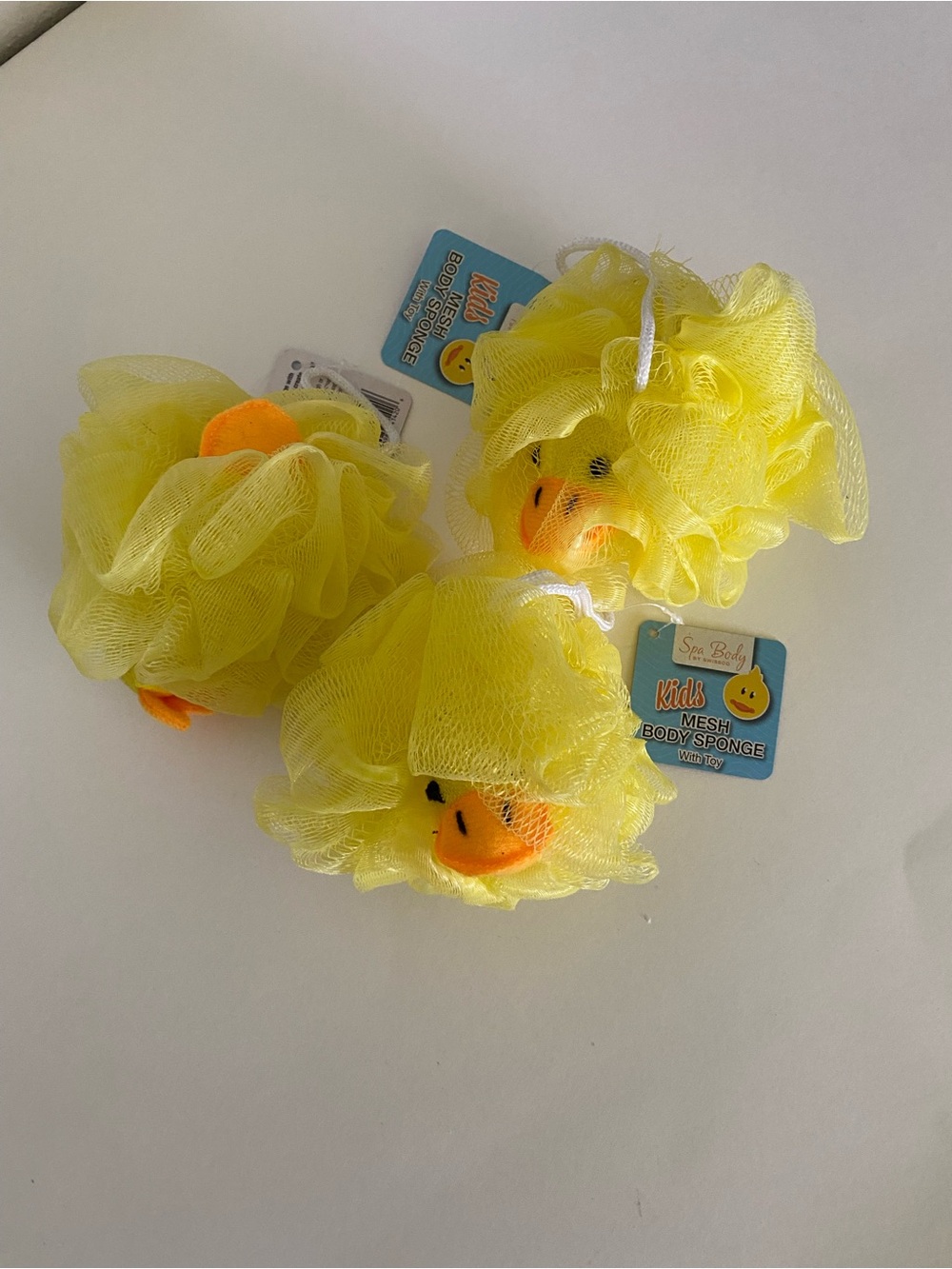 3 Yellow Ducky Kids Mesh Body Sponge